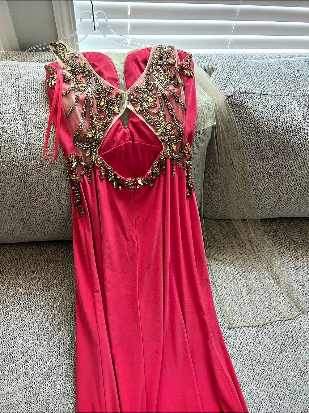 Embellished Pink Prom Dress Like New